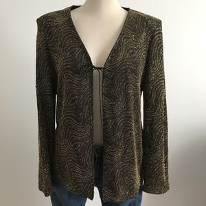 Emotion -Black with  Gold Sparkling open Cardigan /  Vest